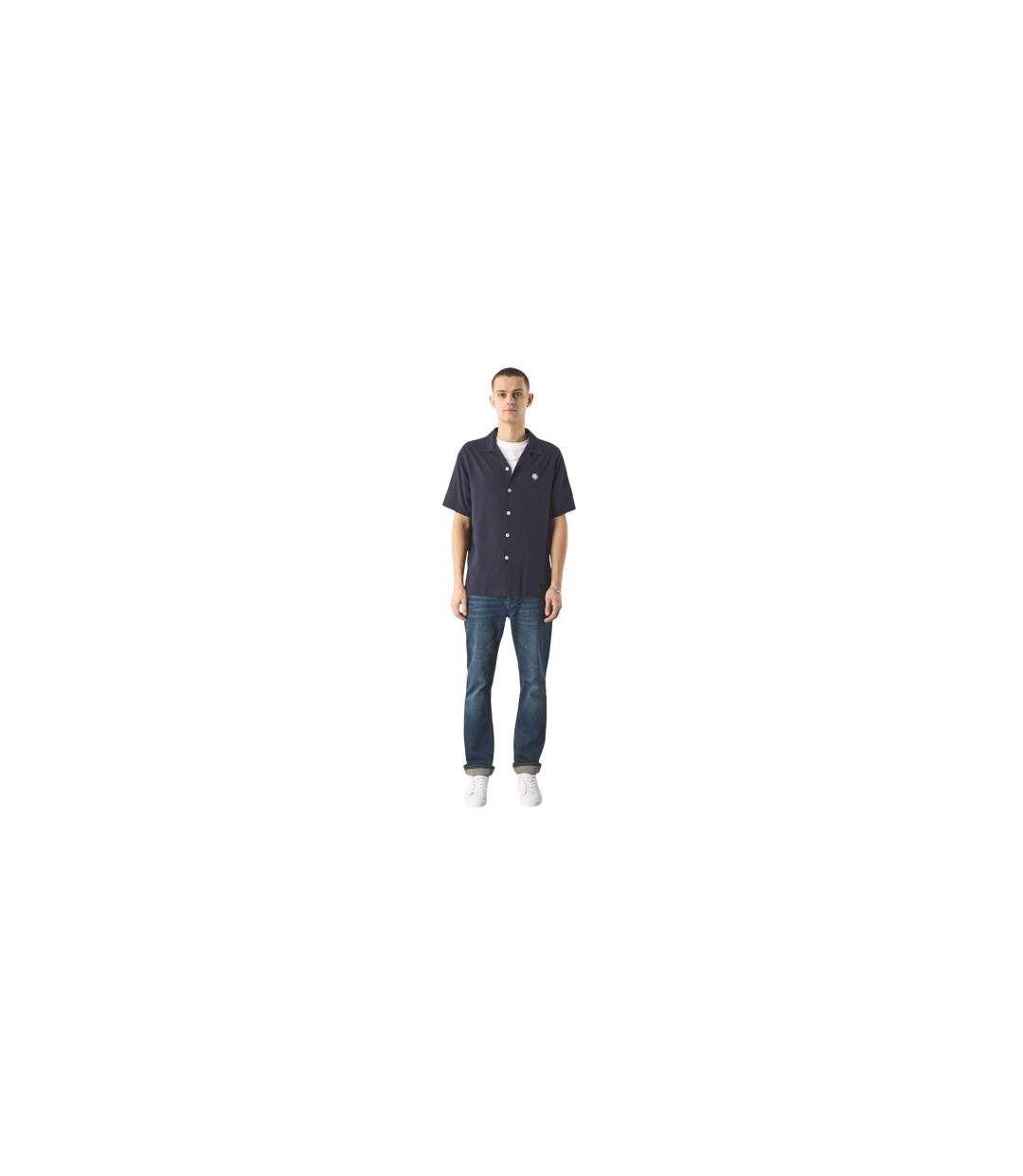 Chemise Manches Courtes Homme Bleu Marine Pretty Green-1