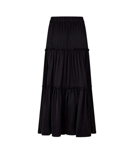 Womens/ladies Plain Maxi Skirt Black Biba