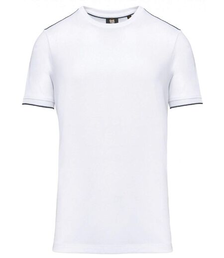 T-shirt professionnel DayToDay pour homme - WK3020 - blanc et bleu marine