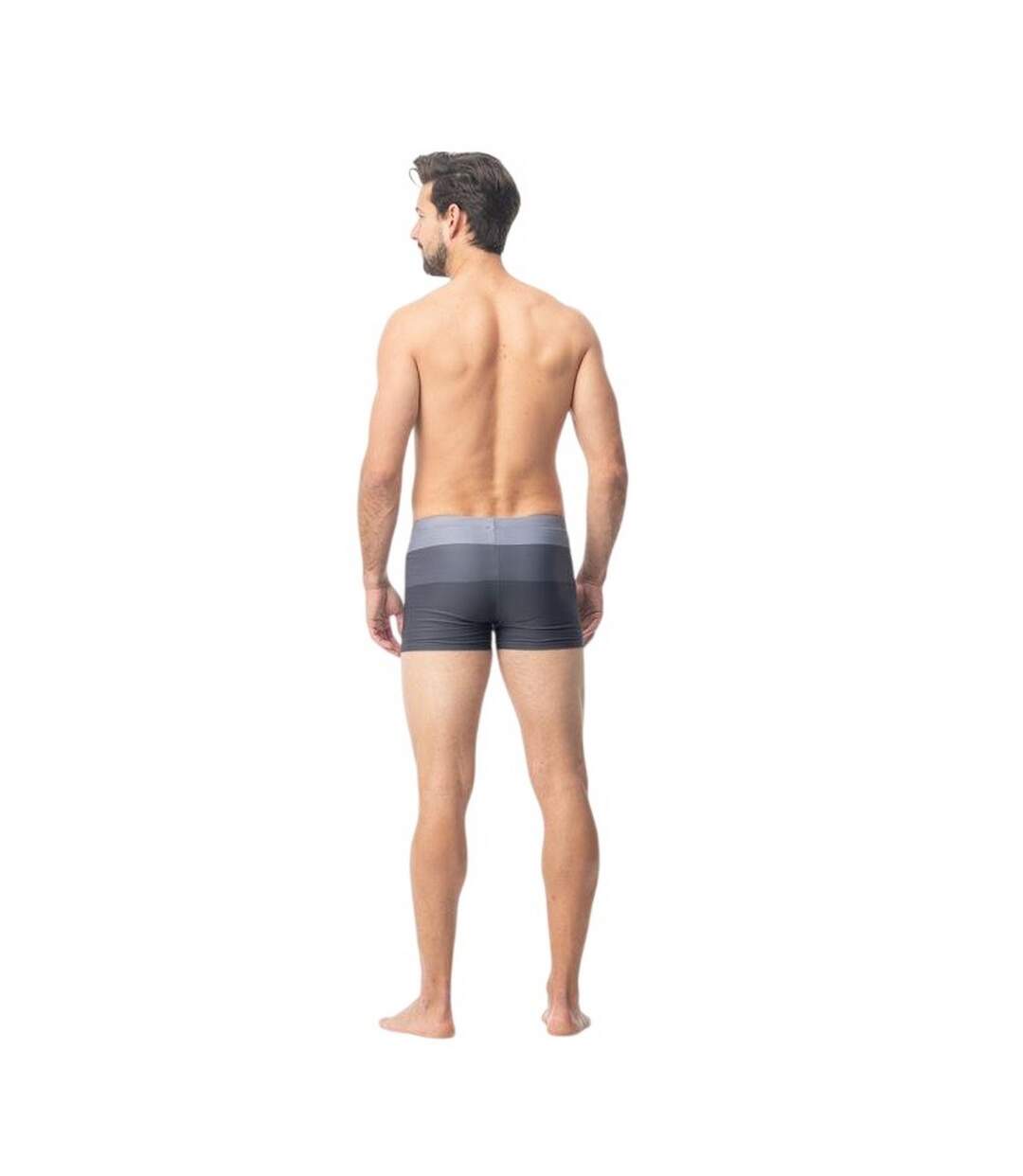 Short De Bain Motif/style À Rayures Homme Gris Aquawave-2