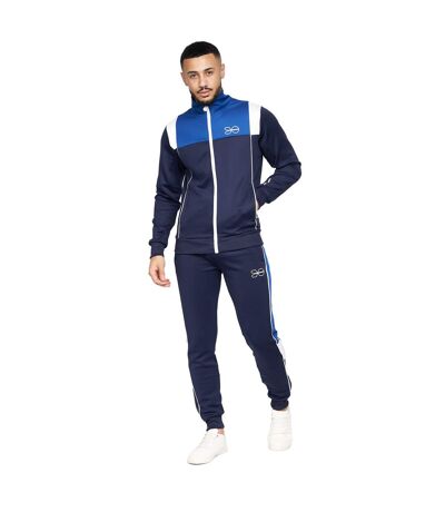 Mens Chinooks Tracksuit Navy Blue Crosshatch