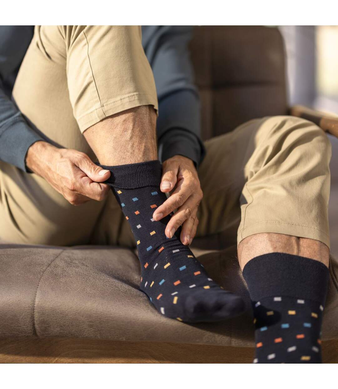 9 Pack Mens Soft Breathable Bamboo Non Elastic Dress Socks-5