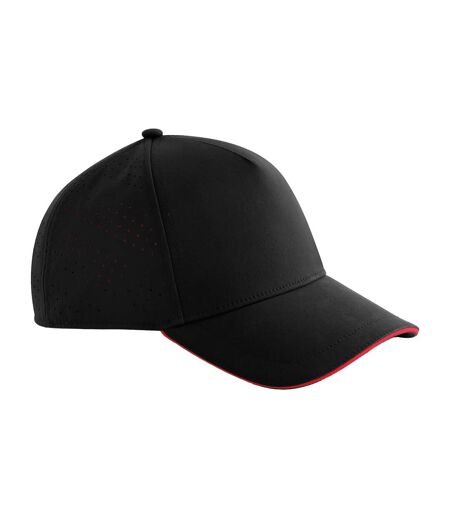 Casquette De Baseball Accelerate Noir Rouge Beechfield