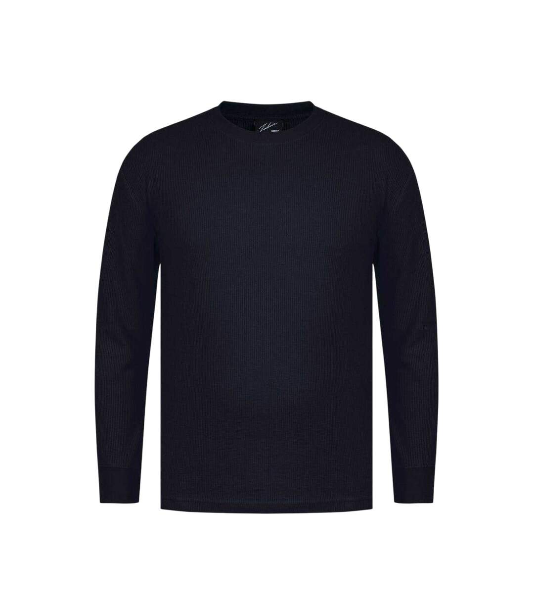 T-shirt Manches Longues Motif/style Quadrillage Homme Noir Fabric-1