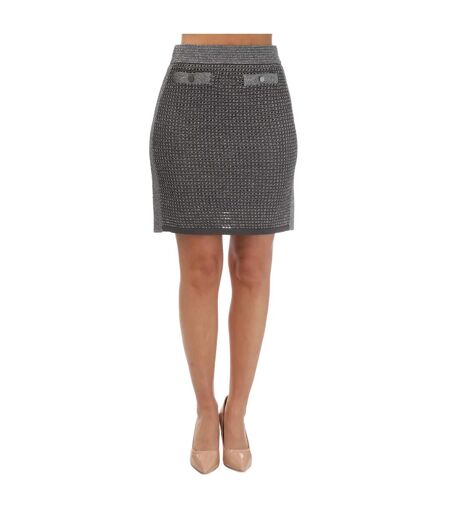 Womens/ladies sanniaa metallic knitted mini skirt gunmetal Ted Baker
