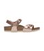 Childrens/kids Rio Suede Sandals Metallic Pink Birkenstock-2