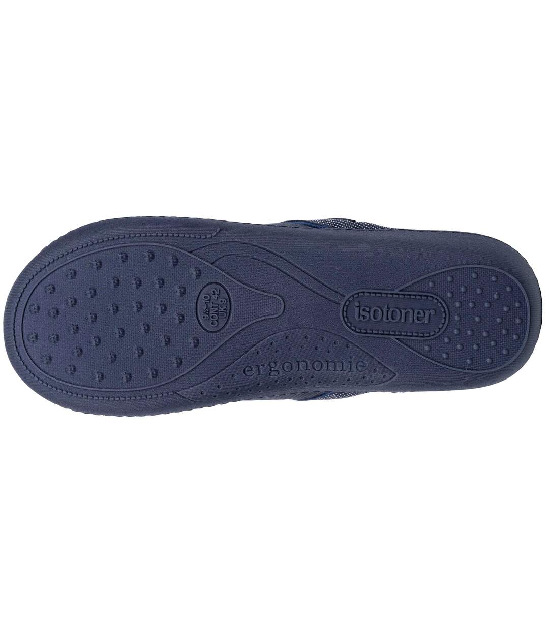 Isotoner Chaussons Mules homme velours ultra doux, semelle ergonomique soutien plantaire, mousse à mémoire forme-4