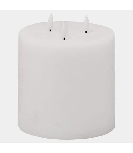 Hill Interiors Luxe Collection Natural Glow 3 Wick Electric Candle (White) (15cm x 15cm x 15cm)