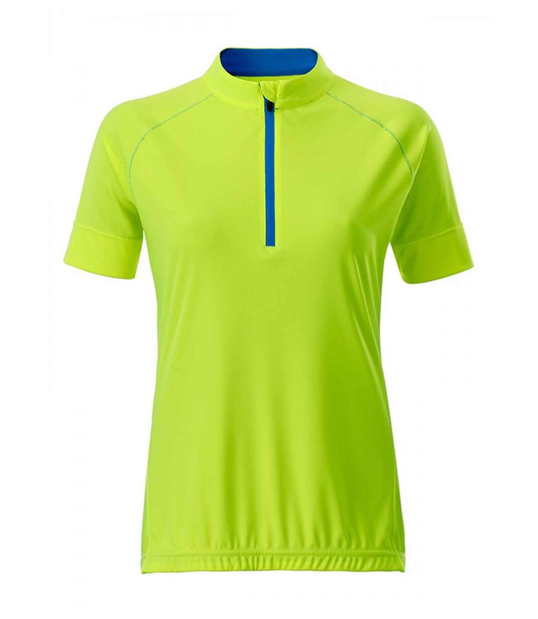 maillot cycliste demi zip - FEMME - JN513 - jaune vif-1