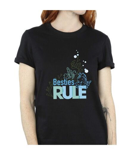 Disney Femme/Ladies The Little Mermaid Besties Cotton Boyfriend T-Shirt (Noir) - UTBI31107