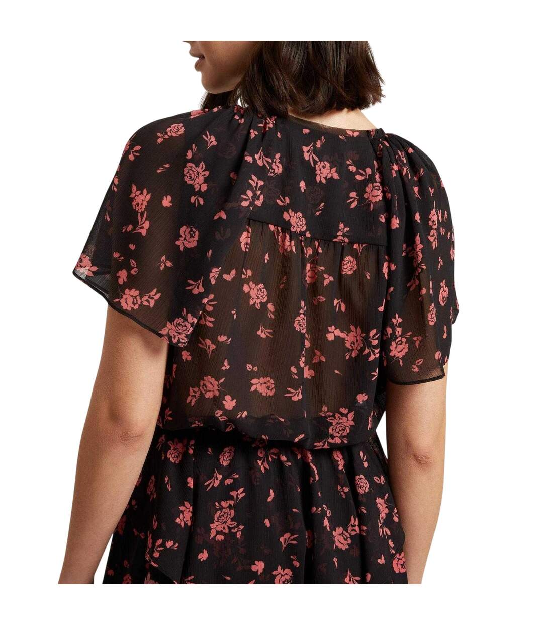 Womens/ladies Woven Peplum Top Black Ted Baker-3