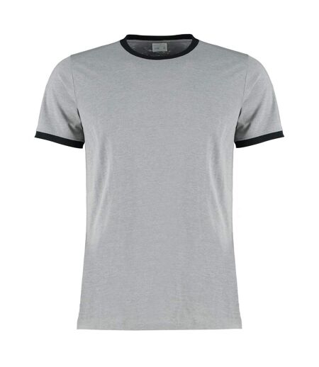 T-shirt Motif/style Ringer Homme Gris Clair Chiné Noir Kustom Kit