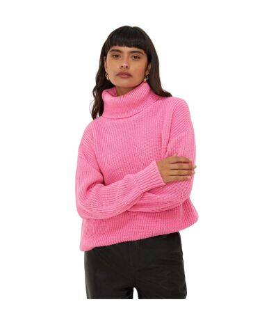 Dorothy Perkins Womens/Ladies Chunky Knit Roll Neck Longline Sweater (Pink) - UTDP3901