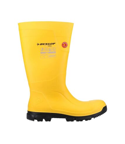 Unisex adult purofort fieldpro safety wellington boots yellow/black Dunlop