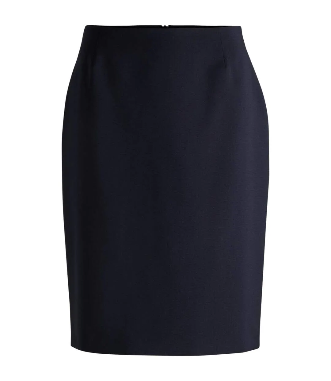 Womens/ladies Vileah Virgin Wool Pencil Skirt Dark Blue Boss-2