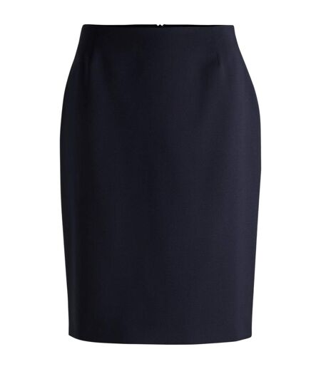 Womens/ladies Vileah Virgin Wool Pencil Skirt Dark Blue Boss