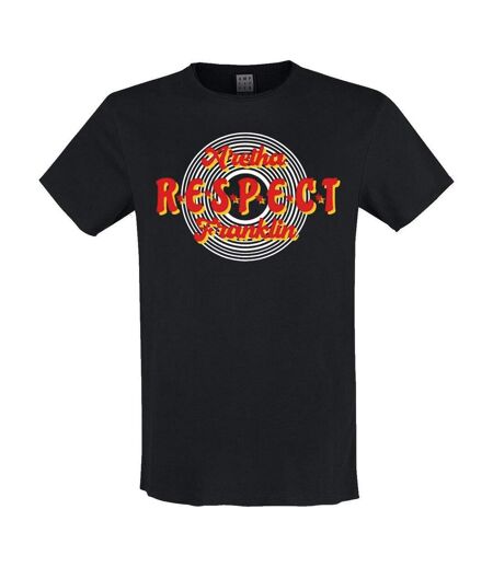 T-shirt Style Aretha Franklin Respect Adulte Noir Amplified
