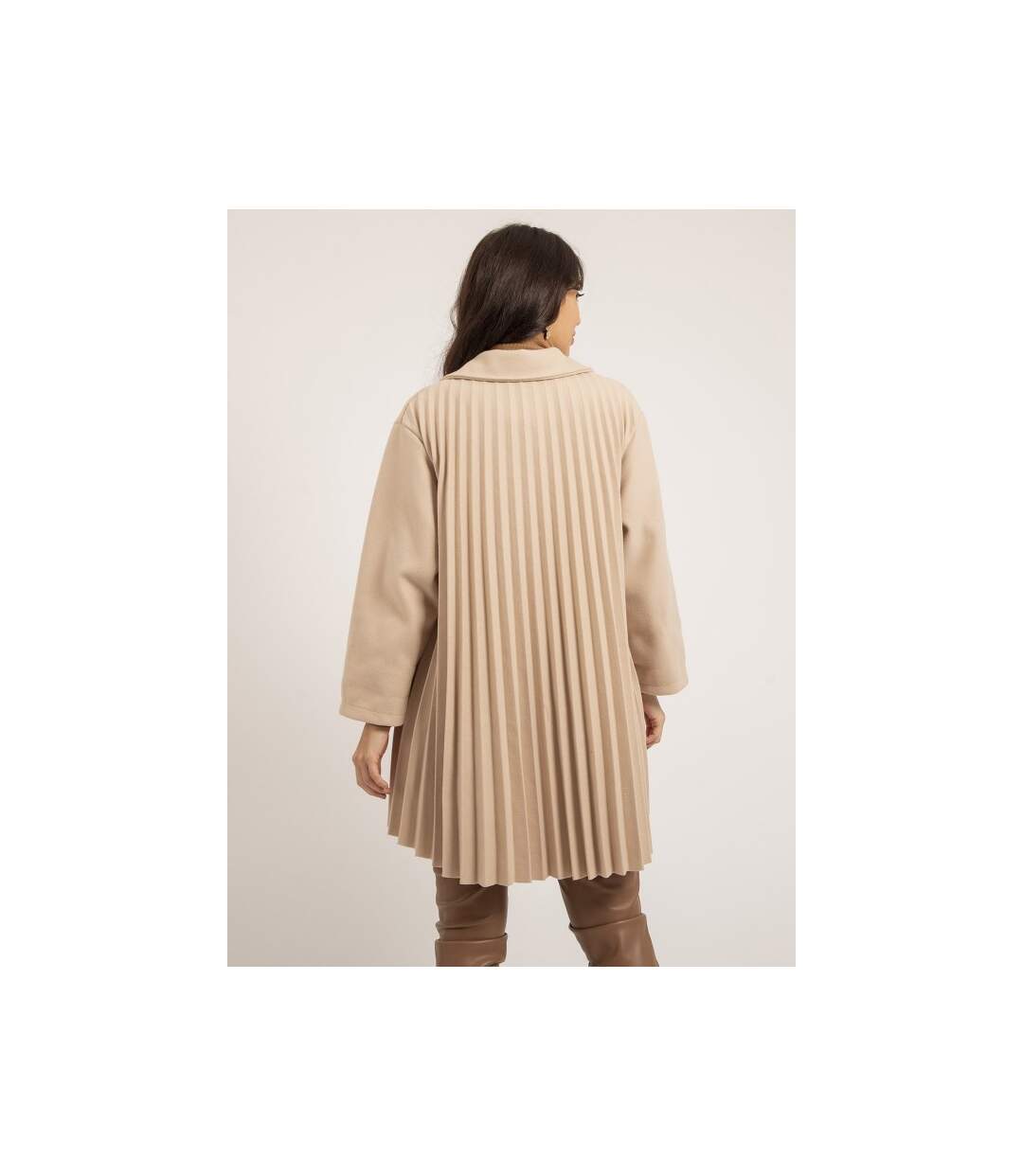 Manteau mi-long plissé ULBAD - Dona X Lisa-2