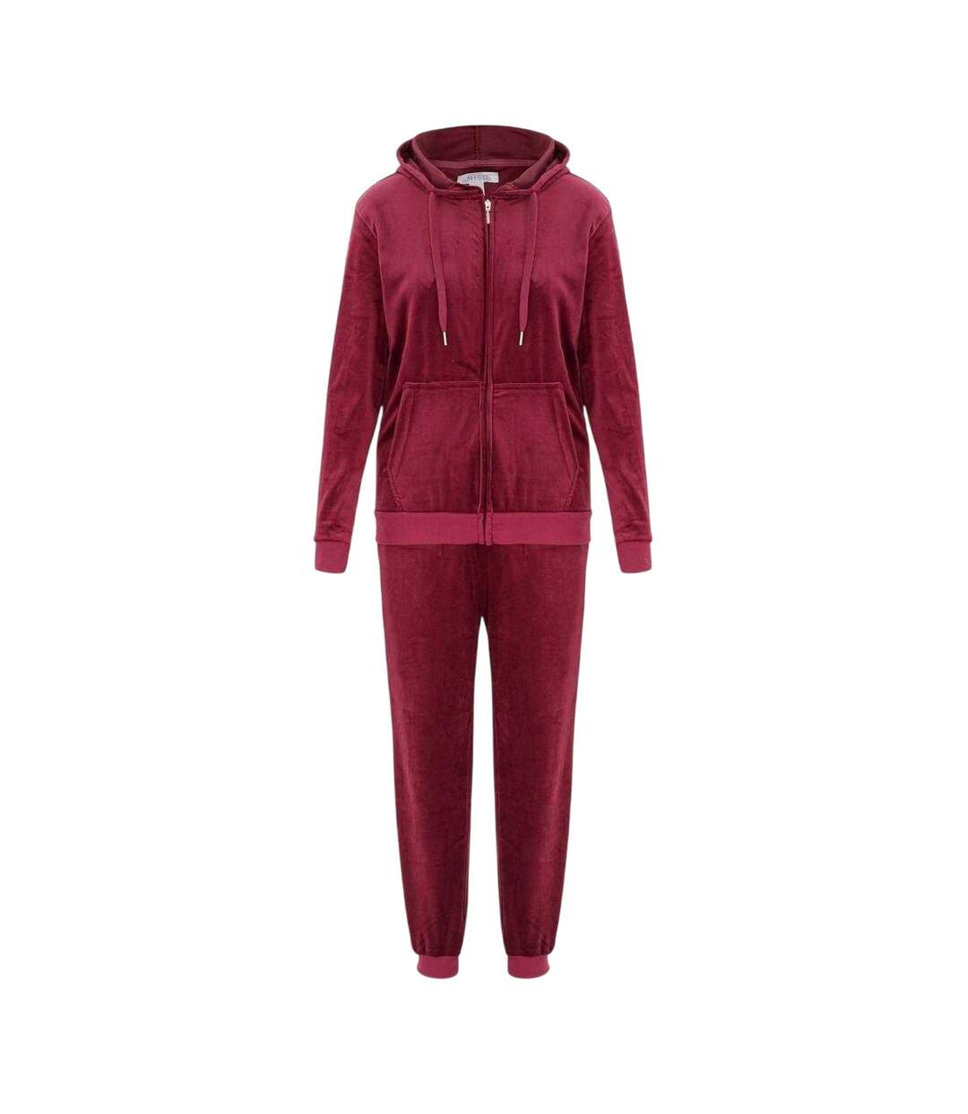Womens/ladies Velour Tracksuit Set Fuchsia Miso-1