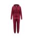 Womens/ladies Velour Tracksuit Set Fuchsia Miso-1