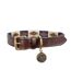 Sublime polo leather dog collar l navy/fossil Benji & Flo-1