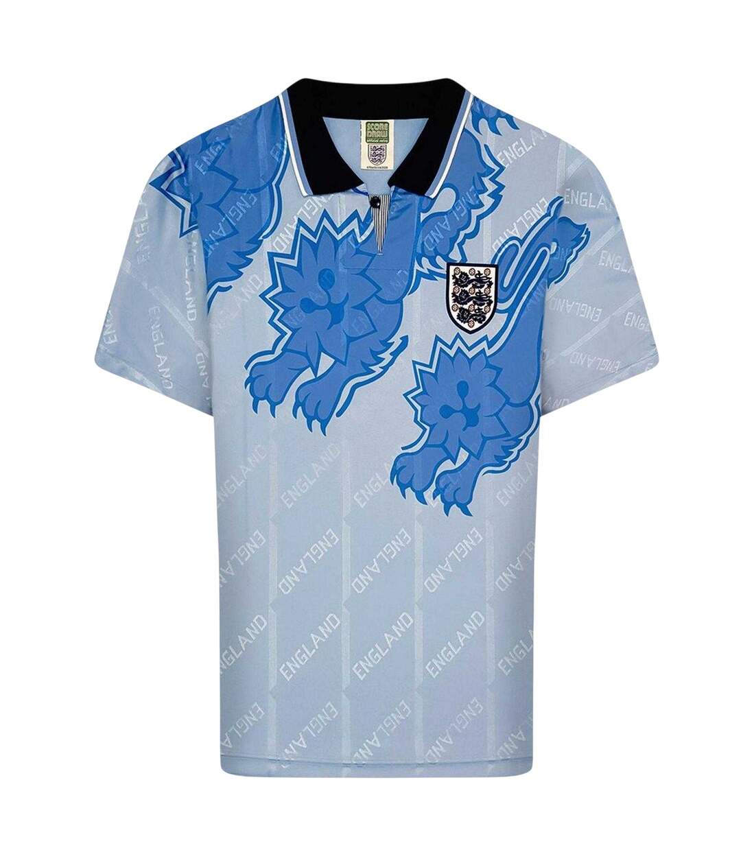 Mens International England Football Shirt Blue Navy Score Draw-1