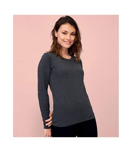 SOLS Womens/Ladies Imperial Long Sleeve T-Shirt (Mouse Gray)