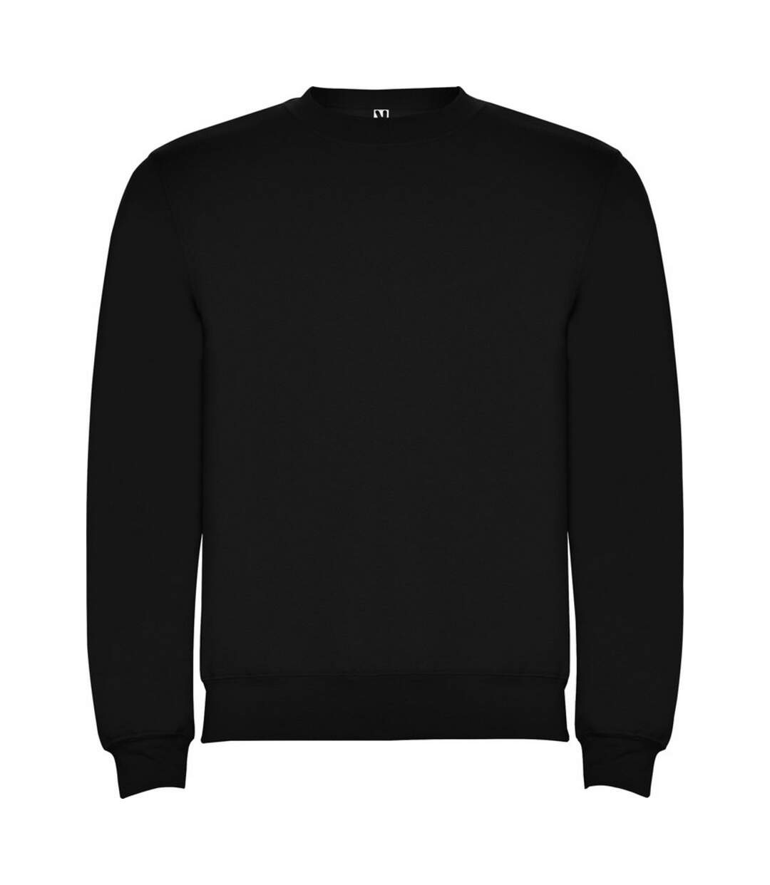Unisex Adult Clasica Crew Neck Sweatshirt Solid Black Roly-1