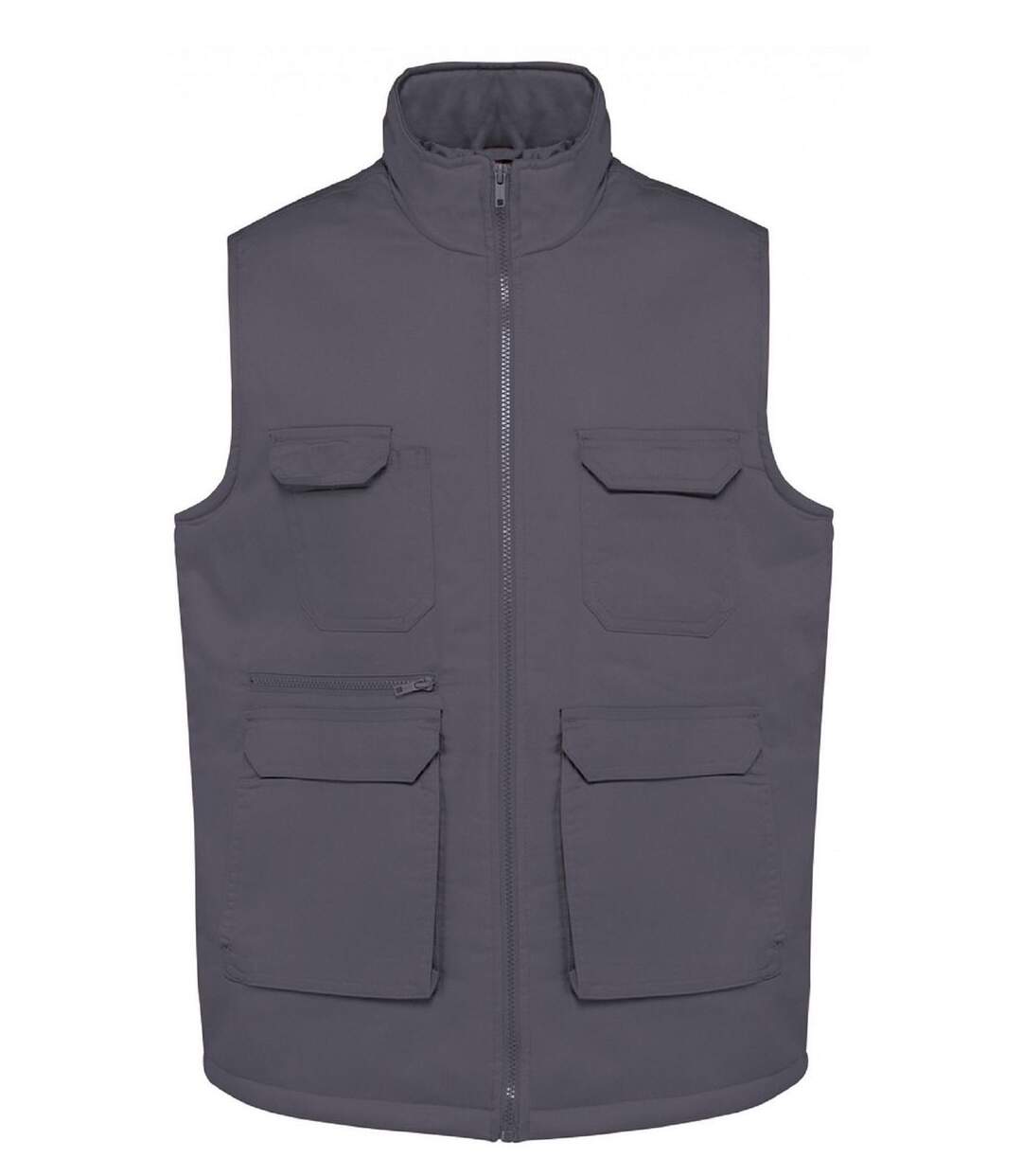 Gilet multipoches rembourré sans manches - Unisexe - WK607 - gris convoy