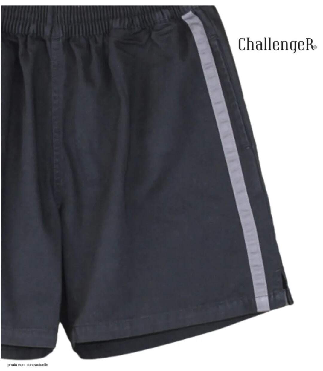 Short homme CHALLENGER 8L noir gris : le short en coton ultra-confortable spécial moisson-4