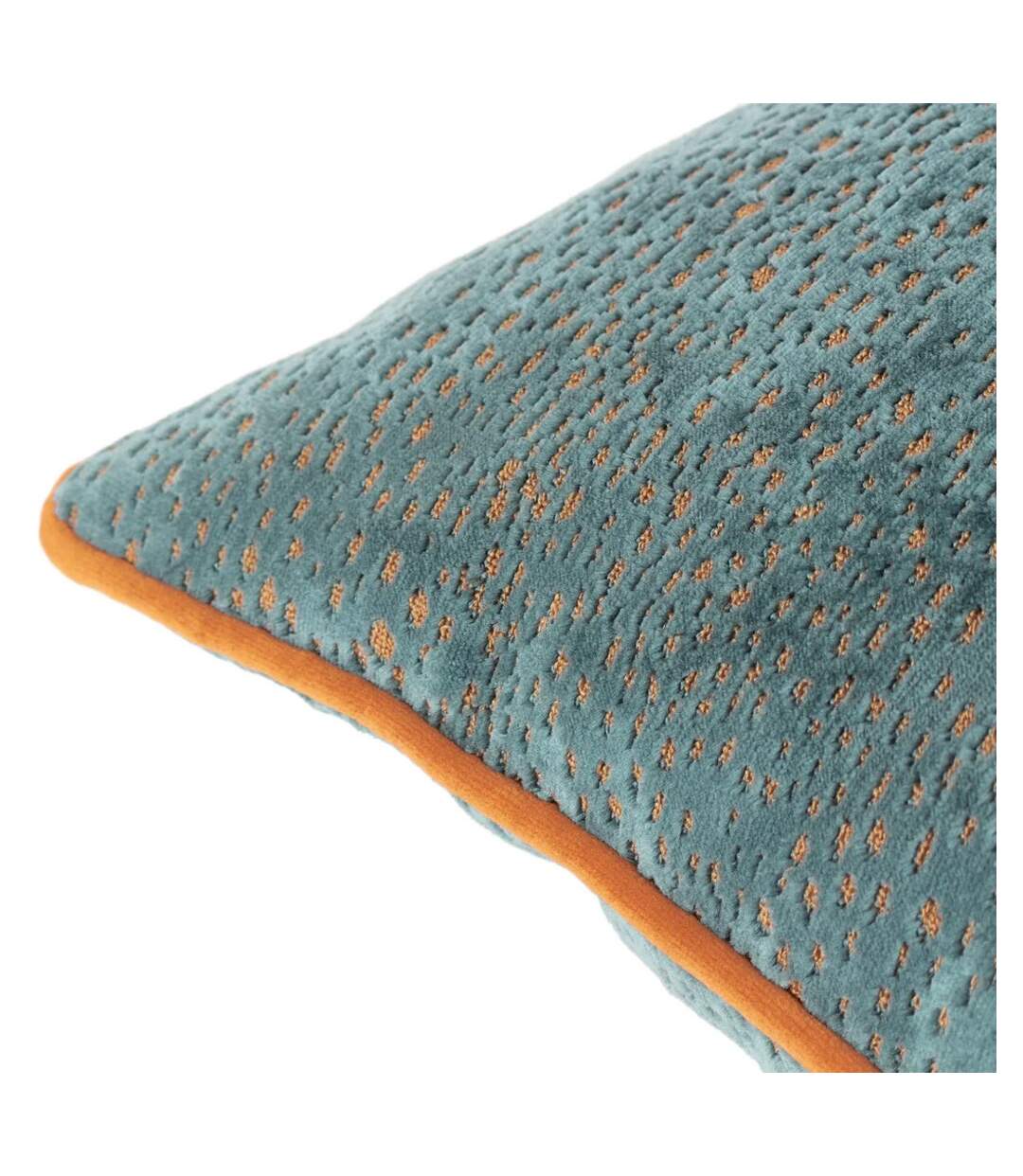 Estelle spotted cushion cover 45cm x 45cm teal/rust Paoletti