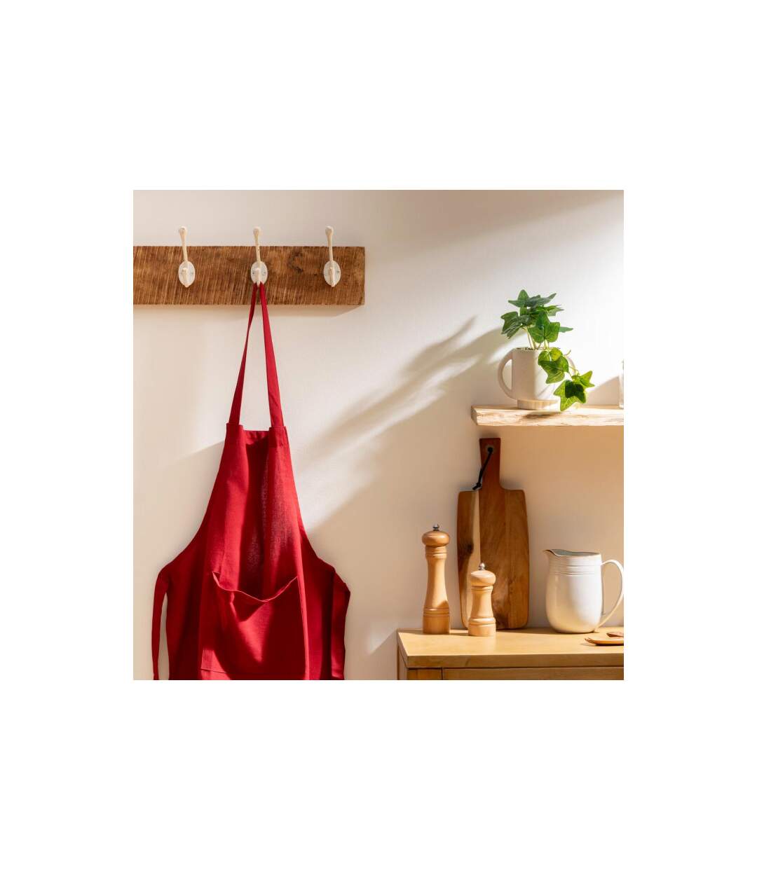 Tablier de Cuisine Coton 80cm Rouge-5