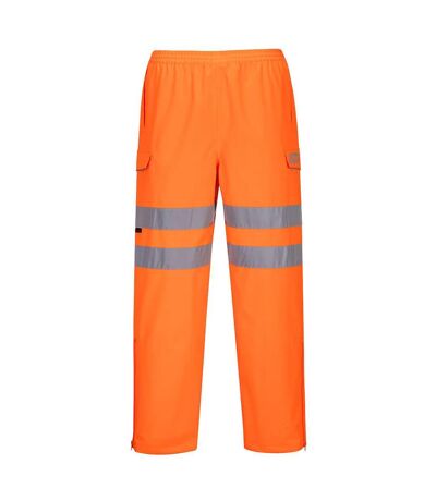 Portwest Mens Hi-Vis Safety Rain Trousers (Orange) - UTPW436