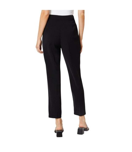 Womens/ladies double button tapered trousers black Dorothy Perkins