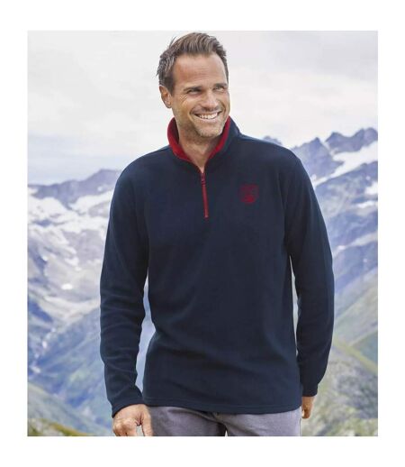 Pack of 4  Mens microfleece half zip jumper  burgundy/blue/navy blue/ecru Atlas For Men