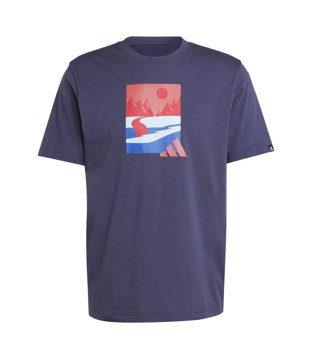 Mens Mountain Logo T-shirt Navy Adidas-2