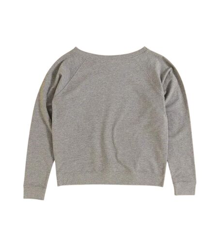 Womens/ladies Bayside Tigers Logo Off Shoulder Sweatshirt Grey Marl Saved By The Bell