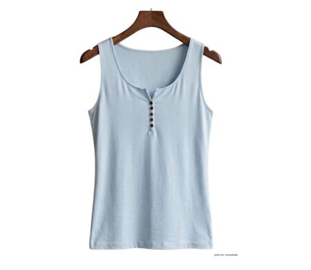 MAYFLOWER DACCA3 - Débardeur bleu clair pour femme : la fraîcheur naturelle du coton bio