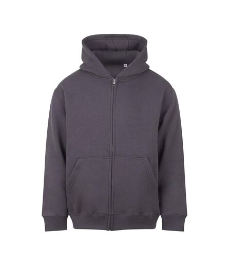 Mens Vision Heavyweight Full Zip Hoodie Solid Charcoal Awdis