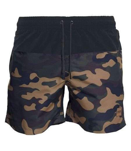 Short De Bain Motif/style Bloc Homme Noir Marron Beige Urban Classics