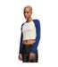 T-shirt Court Manches Longues Motif/style Rétro Femme Sable Blanc Bleu Urban Classics-3