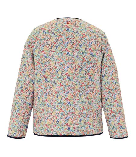 Doudoune Matelassée À Col Rond Et Boutons-pression Motif/style Petites Fleurs Cath Kidston Femme Crème Harmonie Floral Regatta