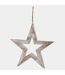 Hill Interiors Sparkle Wooden Star Hanging Ornament (Brown/White) (One Size)