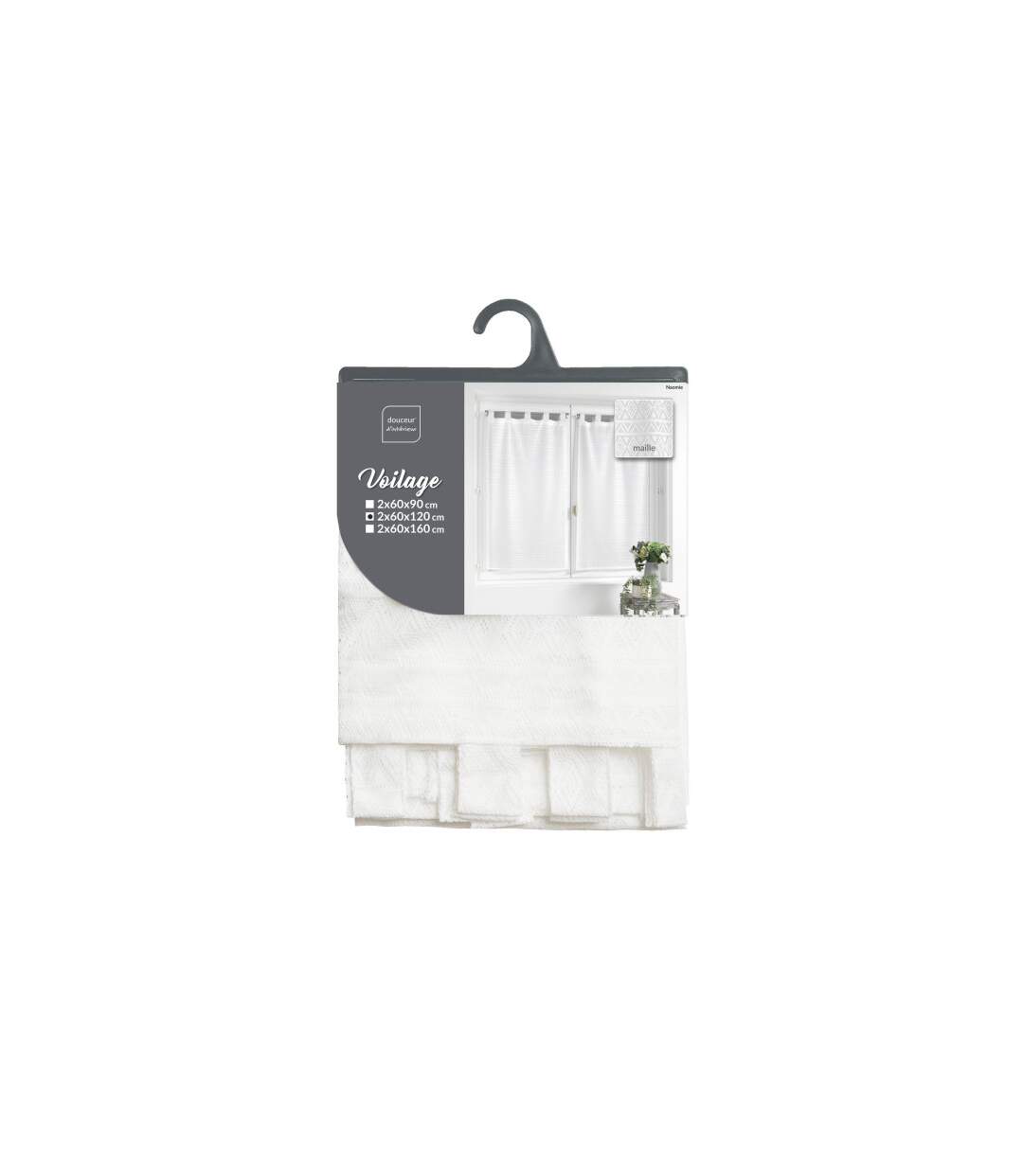 Paire de Voilages Maille Naomie 60x120cm Blanc-4