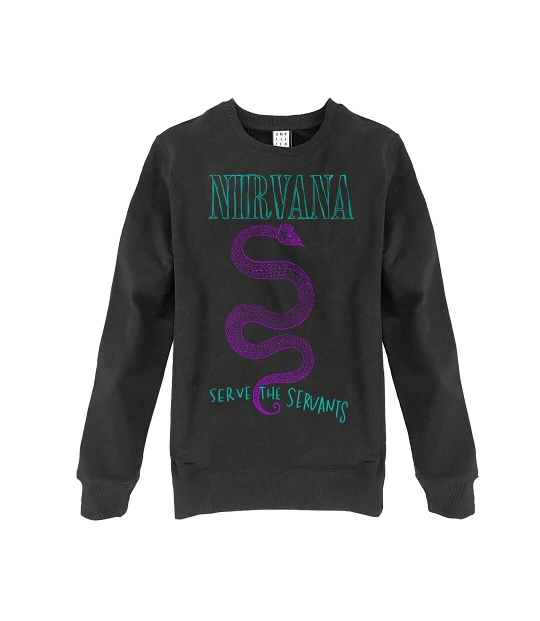 Unisex adult serve the servants nirvana sweatshirt charcoal Amplified-1