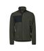Mens Mountain Fleece Jacket Deep Green Black Tee Jays-1
