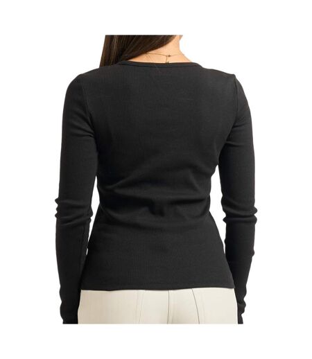T-Shirt manches longues noir femme calvin klein jeans woven