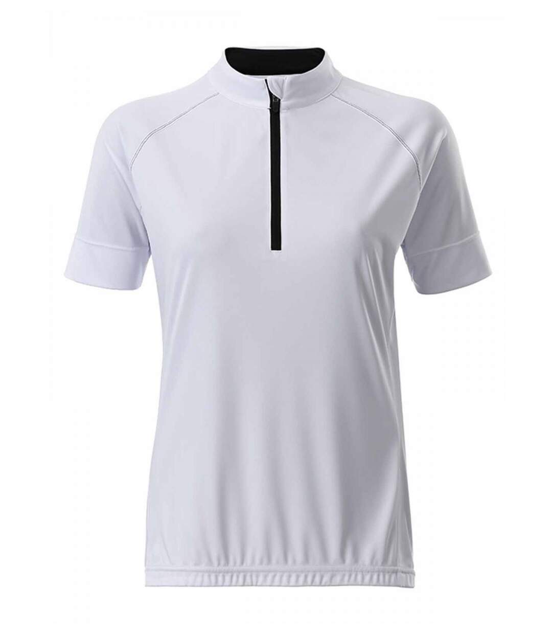 maillot cycliste demi zip - FEMME - JN513 - blanc-1