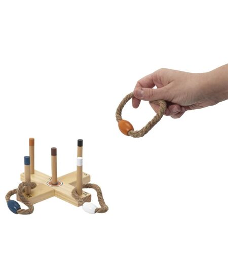 Jeu de Lancer en Bois Anneaux 18cm Naturel
