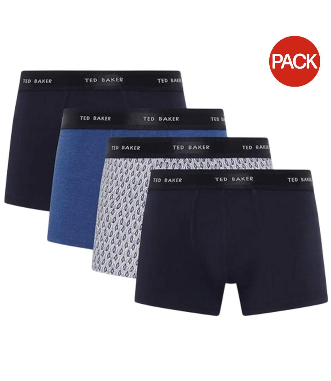 Pack Of 4  Mens Plain Boxer Shorts  Navy Multicoloured Ted Baker-1